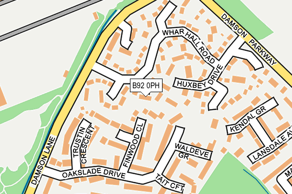 B92 0PH map - OS OpenMap – Local (Ordnance Survey)