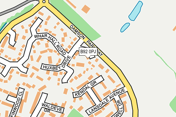B92 0PJ map - OS OpenMap – Local (Ordnance Survey)