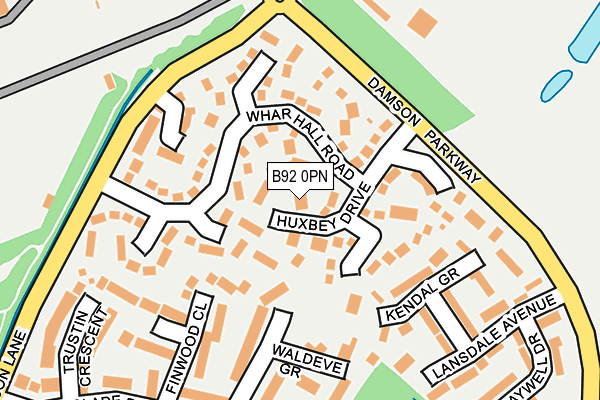B92 0PN map - OS OpenMap – Local (Ordnance Survey)