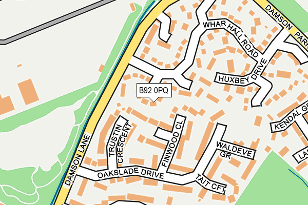 B92 0PQ map - OS OpenMap – Local (Ordnance Survey)