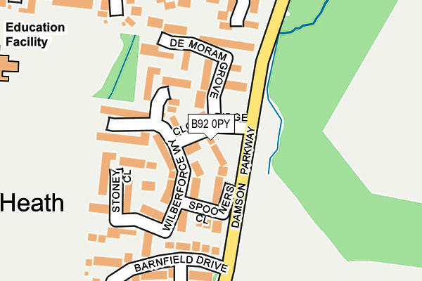 B92 0PY map - OS OpenMap – Local (Ordnance Survey)