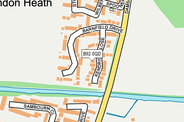 B92 0QD map - OS OpenMap – Local (Ordnance Survey)
