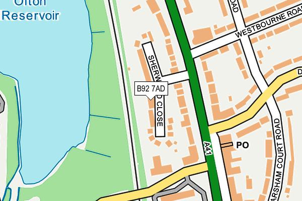 B92 7AD map - OS OpenMap – Local (Ordnance Survey)