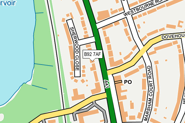 B92 7AF map - OS OpenMap – Local (Ordnance Survey)