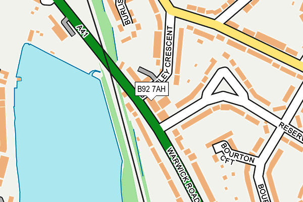 B92 7AH map - OS OpenMap – Local (Ordnance Survey)