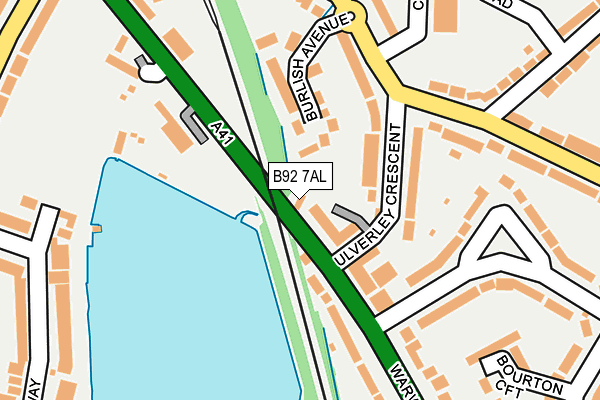 B92 7AL map - OS OpenMap – Local (Ordnance Survey)