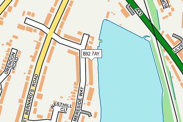 B92 7AY map - OS OpenMap – Local (Ordnance Survey)
