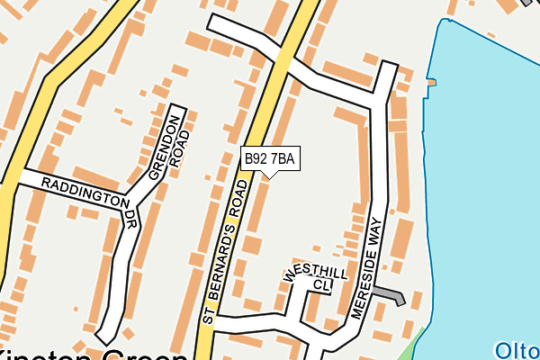 B92 7BA map - OS OpenMap – Local (Ordnance Survey)