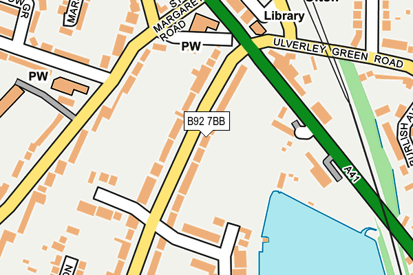 B92 7BB map - OS OpenMap – Local (Ordnance Survey)