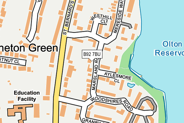 B92 7BU map - OS OpenMap – Local (Ordnance Survey)