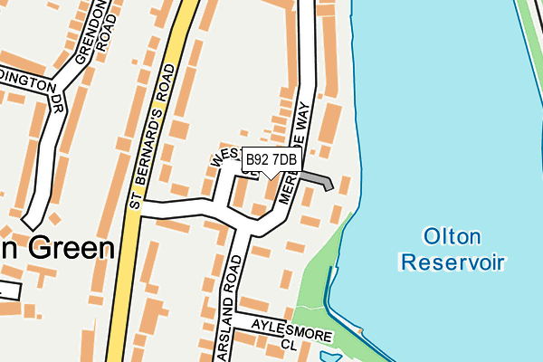 B92 7DB map - OS OpenMap – Local (Ordnance Survey)