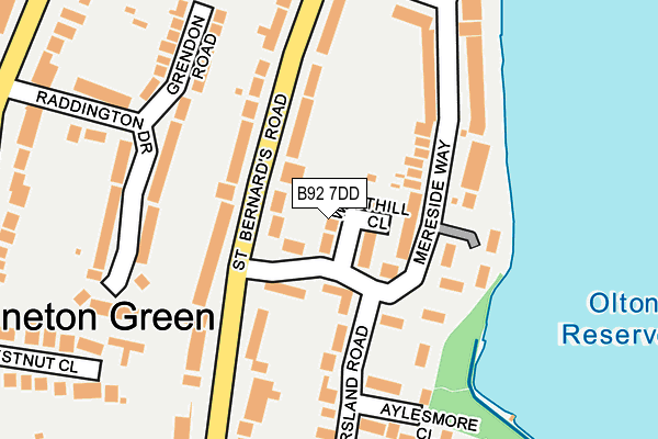 B92 7DD map - OS OpenMap – Local (Ordnance Survey)