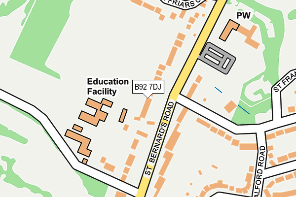B92 7DJ map - OS OpenMap – Local (Ordnance Survey)