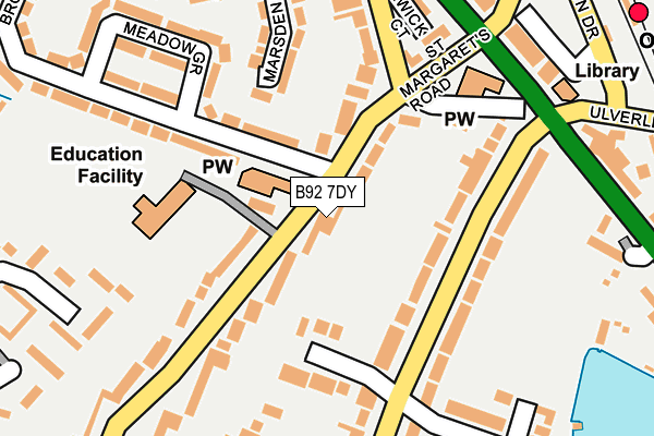 B92 7DY map - OS OpenMap – Local (Ordnance Survey)