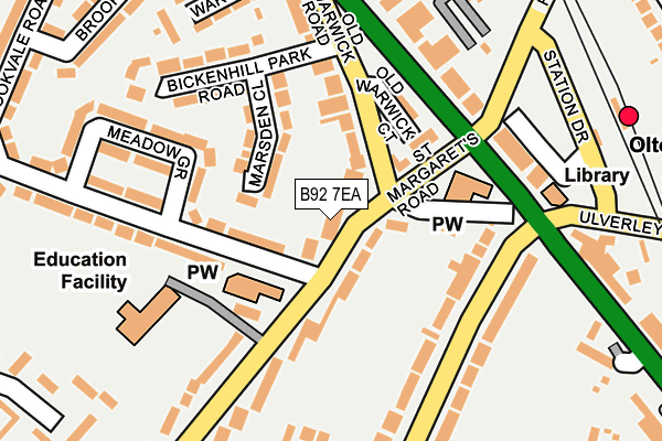 B92 7EA map - OS OpenMap – Local (Ordnance Survey)