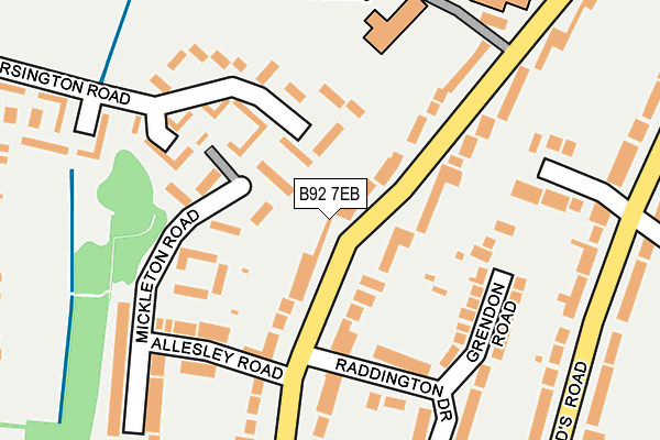 B92 7EB map - OS OpenMap – Local (Ordnance Survey)