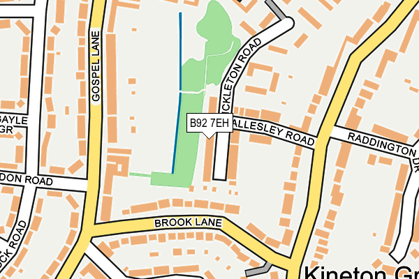 B92 7EH map - OS OpenMap – Local (Ordnance Survey)
