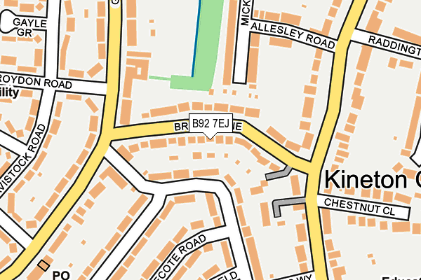 B92 7EJ map - OS OpenMap – Local (Ordnance Survey)