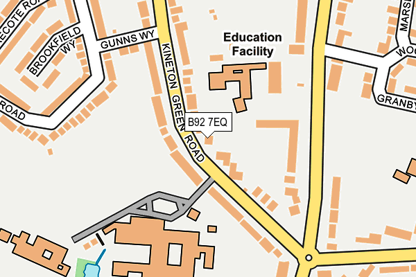 B92 7EQ map - OS OpenMap – Local (Ordnance Survey)