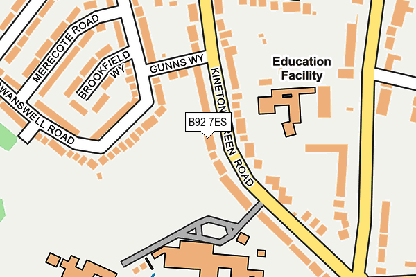 B92 7ES map - OS OpenMap – Local (Ordnance Survey)