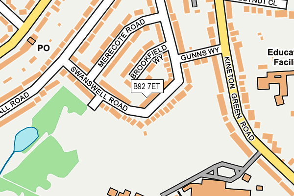 B92 7ET map - OS OpenMap – Local (Ordnance Survey)