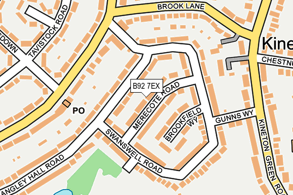 B92 7EX map - OS OpenMap – Local (Ordnance Survey)