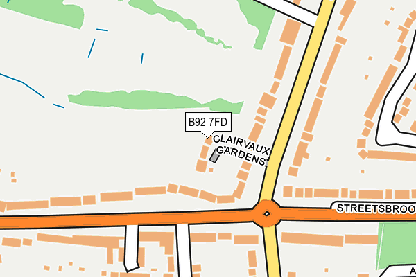 B92 7FD map - OS OpenMap – Local (Ordnance Survey)