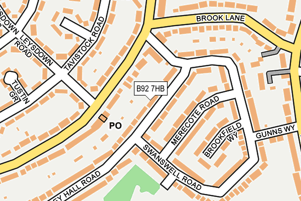 B92 7HB map - OS OpenMap – Local (Ordnance Survey)