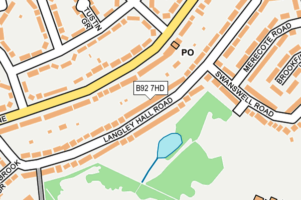 B92 7HD map - OS OpenMap – Local (Ordnance Survey)