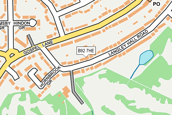 B92 7HE map - OS OpenMap – Local (Ordnance Survey)