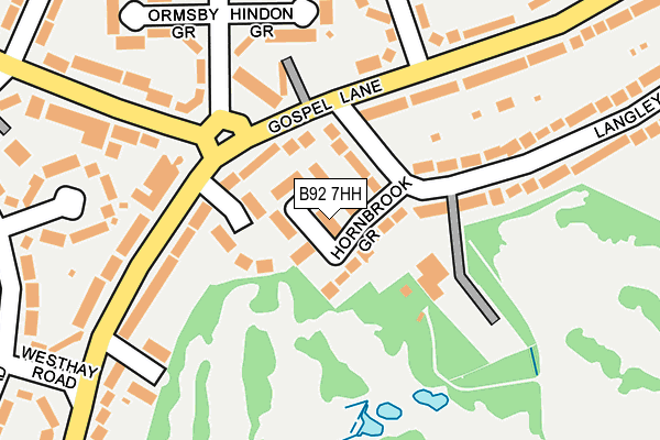 B92 7HH map - OS OpenMap – Local (Ordnance Survey)