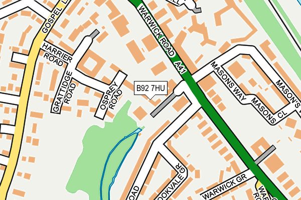 B92 7HU map - OS OpenMap – Local (Ordnance Survey)
