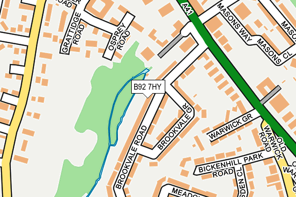 B92 7HY map - OS OpenMap – Local (Ordnance Survey)
