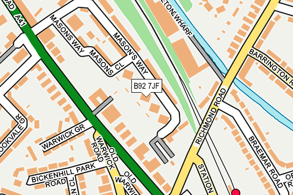 B92 7JF map - OS OpenMap – Local (Ordnance Survey)