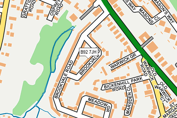B92 7JH map - OS OpenMap – Local (Ordnance Survey)