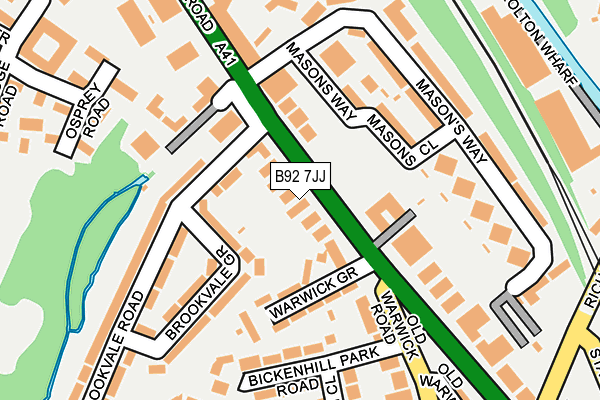 B92 7JJ map - OS OpenMap – Local (Ordnance Survey)