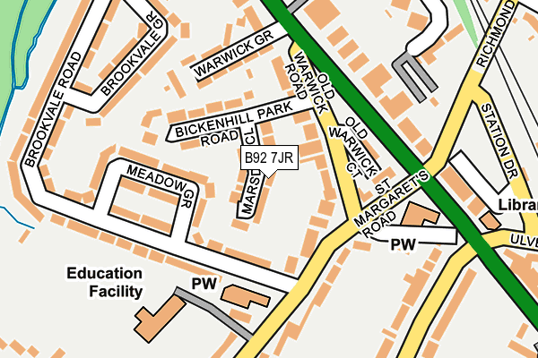 B92 7JR map - OS OpenMap – Local (Ordnance Survey)