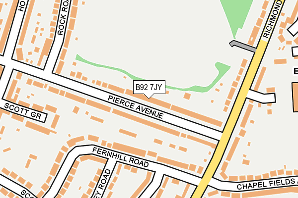 B92 7JY map - OS OpenMap – Local (Ordnance Survey)