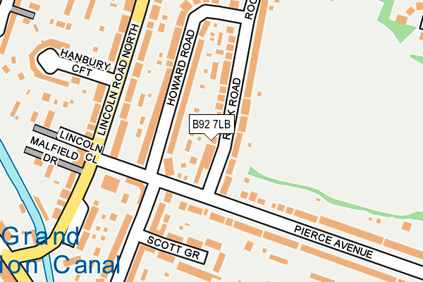 B92 7LB map - OS OpenMap – Local (Ordnance Survey)