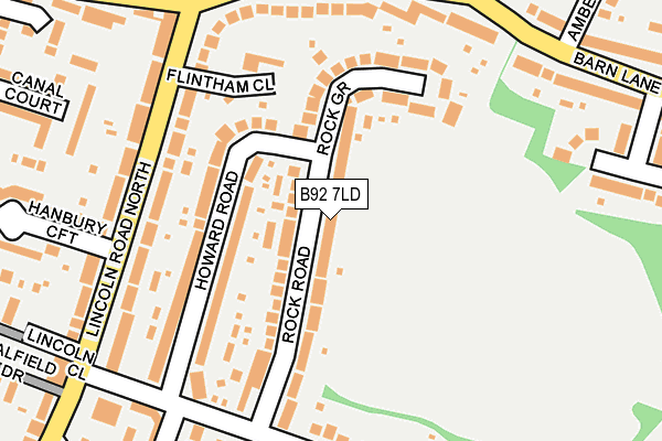 B92 7LD map - OS OpenMap – Local (Ordnance Survey)