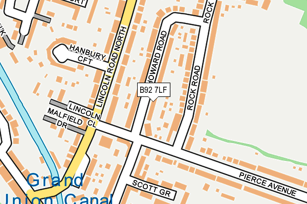 B92 7LF map - OS OpenMap – Local (Ordnance Survey)