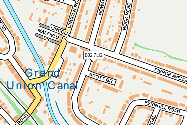 B92 7LG map - OS OpenMap – Local (Ordnance Survey)