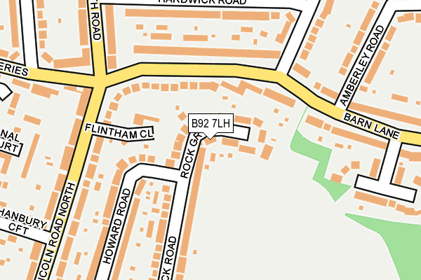 B92 7LH map - OS OpenMap – Local (Ordnance Survey)