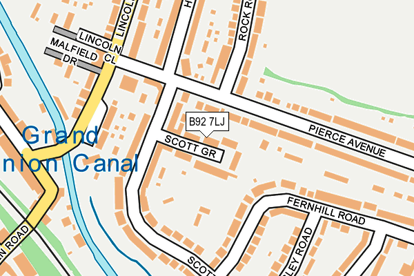 B92 7LJ map - OS OpenMap – Local (Ordnance Survey)