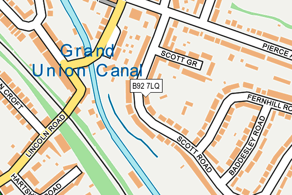 B92 7LQ map - OS OpenMap – Local (Ordnance Survey)