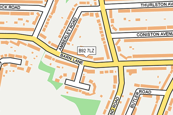 B92 7LZ map - OS OpenMap – Local (Ordnance Survey)