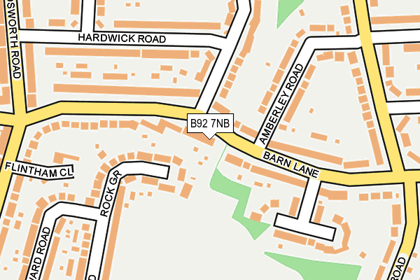 B92 7NB map - OS OpenMap – Local (Ordnance Survey)
