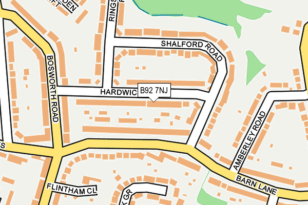 B92 7NJ map - OS OpenMap – Local (Ordnance Survey)