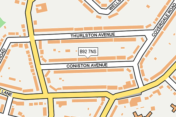 B92 7NS map - OS OpenMap – Local (Ordnance Survey)