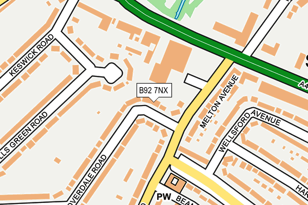 B92 7NX map - OS OpenMap – Local (Ordnance Survey)